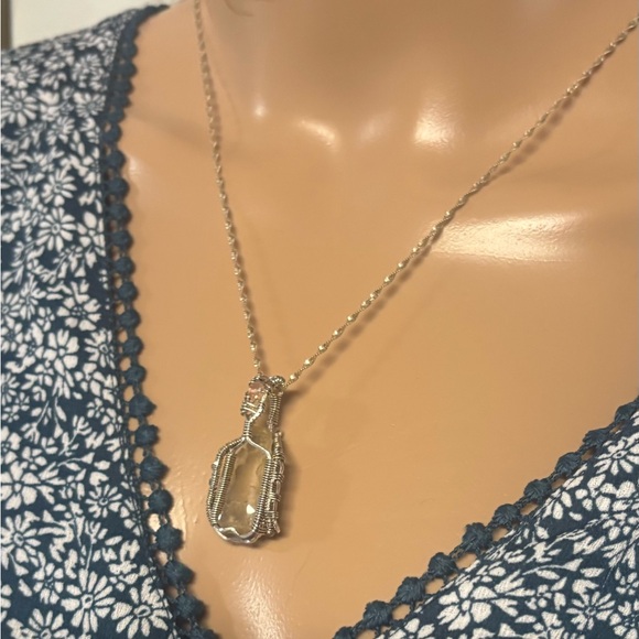 ❤️Rare Italian Hand Wired 925 Moonstone & Silver Necklace - Picture 2 of 8